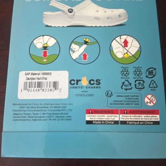 NWT Crocs Multicolor Uniquely You Jibbitz Collection Heart 5-Pack Charms OS - Picture 5 of 5